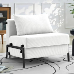 Generisch diivanvoodi magamisfunktsiooniga, 2-in-1 diivanvoodi voodifunktsiooniga, 190 x 80 cm k&uuml;lalisvoodi jaoks, Corduroy diivanvoodi koos pehmendusega elutuppa ja magamistuppa, valge, 80 cm