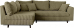 Lisa Design Rune - vasakpoolne nurgadiivan - 4-kohaline - koos tugitooliga - Corduroy Green