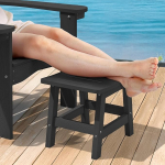 LUE BONA Adirondack Garden Stools Set of 2, HDPS Outdoor Footstock, ilmastikukindel jalatugi aeda, terrassile ja r&otilde;dule, jalatugi, veekindel ja UV-kindel jalatugi, must