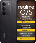 realme C75 nutitelefon 8+256GB IP69 5828mAh aku klaasist ArmorShellTM2 Super terav kaamera 50MP kiirlaadimine 45W must (ilma adapterita)