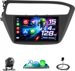 4+128G Android Autoradio f&uuml;r Hyundai I20 2018 2019 2020 (vasakpoolne juhtimine) Wireless Carplay, Autoradio mit Navi 9 Zoll Incell Bildschirm Android Auto FM/RDS Tagfahrkam