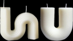 2 esteetilise U-kujulise ja S-kujulise k&uuml;&uuml;nla pakett - minimalistlik geomeetriline sojavaha l&otilde;hnak&uuml;&uuml;nal - kunstiline dekoratsioon pulmadeks, j&otilde;uludeks, s&uuml;nnip&auml;evaks, kingituseks