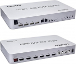 4 porti USB HD KVM Matrix 4X2 Dual Monitor 4K @ 60Hz HDR Switch Splitter 4 in 2 v&auml;ljundit HD 2.0 l&uuml;liti USB2.0 klaviatuurile hiirele PC-le Dual Audio s&otilde;ltumatult