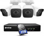 ANNKE 5MP Surveillance Camera Set with 4 x 5MP Outdoor Surveillance Camera and 8CH 3K Lite H.265+ CCTV DVR Recorder, Person and Vehicle Detection with 2TB Hard Drive EXIR Night Vision for Home