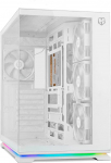 NOX Xtreme Products Hummer Galaxy - arvutikapp, raamita karastatud klaas, 4 x 120 mm PWM ventilaatorit, ruumi 10 ventilaatorile, USB-C ja USB 3.0, ARGB Hub Controller, ATX/M-ATX/ITX, valge