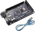 ELEGOO Mega R3 plaat mikrokontrollermoodul koos USB-kaabliga Arduino IDE projektidele Must