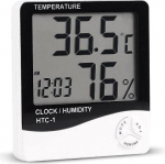 Wellhise HTC-1 digitaalne termomeeter temperatuuri ja &otilde;huniiskuse m&otilde;&otilde;tja h&uuml;gromeeter laualarmi tabel