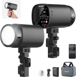 NEEWER 120Ws 2.4G TTL v&auml;lklamp, &uuml;hilduv Godoxiga, 1/8000s HSS kaasaskantav stuudio monovalgus koos reguleerimise valgusega, 3000 mAh aku, 420 v&auml;lku, 1.5s v&auml;lgu laadimisaeg fotode tegemiseks, Q120