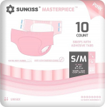 SUNKISS Masterpiece t&auml;iskasvanute m&auml;hkmed &uuml;lima imavusega, &uuml;hekordsed inkontinentsip&uuml;ksid meestele ja naistele, koos ribadega, lekkev&otilde;ime kaitse p&otilde;ie n&otilde;rkuse korral, roosa, v&auml;ike/keskmine, pakend 10-st