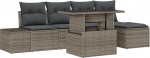 Rantry 6 tk aiasohva komplekt padjaga Grey Poly Rattan Garden Lounge Model3349165