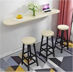 H&auml;ngender schmaler Langer Tisch f&uuml;r Zuhause, f&uuml;r kleine R&auml;ume, kompakte L&ouml;sung, mit Eisenhalterung (wei&szlig;e Ahornfarbe,