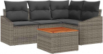 5-teilige Garten Sofa Set mit Kissen grau Poly Rattan Akazie Gartenlounge Model3347825