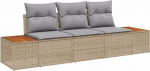 Rantry 3-teiliges Garten-Sofa-Set mit Kissen Beige Poly Rattan Akazie Gartenlounge Model3348016