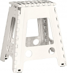 JeVx Folding Stool for Kitchen or Bathroom, High Step 45 cm, Small Stairs, Non-Slip, for Kids, XXL Bench for Adults and Children, Load Capacity 130 kg, White