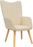 vidaXL Recliner Chair, TV Chair, Upholstered Chair, Dining Room Chair, Living Room Chair, Relaxing Chair, 62 x 68.5 x 96 cm, Cream Fabric
