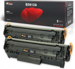 2-Pack TONER EXPERTE&reg; Compatible with Q2612A 12A Premium Toner Cartridges Replacement for HP Laserjet 1010 1012 1015 1018 1020 1022 1022N 1022NW 3010 3015 3020 3030 3050 3052 3055 M1005 M1319F MFP