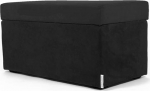 Arketicom Pandora Footstool with Storage Option, Microfibre, Adjustable Design, Black, 84 x 42 cm