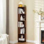 Ogimeka Vintage raamaturiiul, raamaturiiul, seisvad riiulid, 5 tasandiga raamaturiiul, raamaturiiul, nurgariiul, seisev puit, raamaturiiul, riiul elutuppa, magamistuppa, kodukontorisse, 28,5 x 28,5 x 173 cm (B)