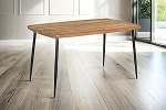 SAM Irene s&ouml;&ouml;gilaud 140 x 80 cm, puidust akaatsia laud, naturaalne + massiivne, sirge servaga, paadikujuline s&ouml;&ouml;gilaud koonilise 4 jalaga metallist raamiga, must