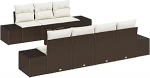 Rantry 8-teiliges Garten Sofa Set mit Kissen Braun Poly-Rattan Gartenlounge Model3346968