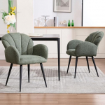 Ya-Home s&ouml;&ouml;gitoa toolid komplekt 2 polsterdatud tooli metallist raamiga k&ouml;&ouml;gitoolid koos k&auml;etoega tooliga s&ouml;&ouml;gituba Chenille roheline