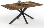 IDMarket - Alix 8-kohaline ristk&uuml;likukujuline s&ouml;&ouml;gilaud musta spider alusega ja tumedast puidust lauaplaadiga 160cm