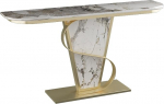 Generisch Goldener Konsolentisch mit Ablagef&auml;chern - Eleganter Eingangstisch f&uuml;r Wohnzimmer, Flur und Foyer - 100 cm hohes, dekoratives Akzentm&ouml;belst&uuml;ck im modernen Design