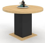 IDMarket - Table &agrave; Manger Ronde Eden 6 personnes Bois et Noir 120 cm