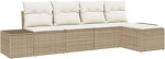 5-teiliges Garten-Sofa-Set mit Kissen in Beige Poly-Rattan Gartenlounge Model3347021