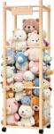 Ysislybin Cuddly Toy Storage, puidust pehmed m&auml;nguasjade hoidmine 360&deg; piduriga varustatud ratastega, suur pluusist m&auml;nguasjade hoidmine lastetoas, m&auml;ngutoas, magamistoas korraldaja