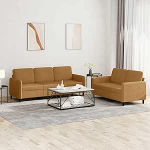Gecheer 2-TLG. Sofagarnitur Braun Samt, Moderne Couch Polstersofa f&uuml;r Wohnzimmer Schlafzimmer Spielzimmer3202021