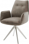 DELIFE Zoa-Flex polsterdatud tooli ristraam nurgaga roostevabast terasest mikrofiiber Taupe vintage taskujuga