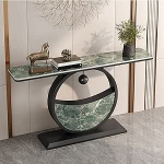 Diodceraic Lange schmale Konsole f&uuml;r Sofa-Seite im Eingangsbereich, schmale Konsole mit Steinplatte f&uuml;r Wohnzimmer, Flur oder Foyer(Black D,100x30x80cm)