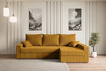 ALTDECOR Alesia-L nurgadiivan magamisfunktsiooniga ja voodikastiga, nurgadiivan, L-kujuline diivanvoodi, pikendatav elamismaastiku diivanvoodi, diivanvoodi, diivanvoodi Alesia-L, 231 x 140 x 90 cm, sinepist