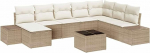 9-teiliges Garten Sofa Set mit Kissen in Braun Poly Rattan Gartenlounge Model3347191