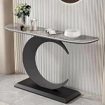 Moderner Eingangstisch aus Holz - 47,2 Zoll, stilvoller Akzenttisch f&uuml;r Wohnzimmer und Foyer, hellbraunes Finish, funktionaler Sofatisch f&uuml;r Heimdekoration und Organisation