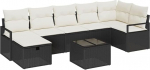 vidaXL 8-osaline aia diivanikomplekt koos padjadega mustast pol&uuml; rotangist | Modulaarne ilmastikukindel v&auml;lissohva stiilne iste 6 inimesele terrassil v&otilde;i terrassil