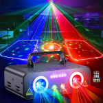 Ehaho LED RGB Animatsioon DJ Party Light L2800 Strobe Disco Light Party Light puldiga ja DMX 512 Muusika juhitav Disco Double Projector Lights Party Light Party Bar Night Club jaoks