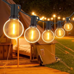 GLUROO LED Fairy Lights Outdoor, 7,6 m Fairy Lights Bulbs Outdoor Power 12 + 1 G40 pirnid, veekindel Fairy Lights Outdoor Bulbs soe valge aed, peod