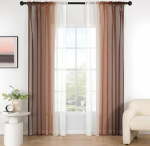 MIULEE Kardinad Kardinad Light Coffee L&auml;bipaistev Elutuba Kaasaegne kardin Kahev&auml;rvilised liugriided Magamistuba 2 tk 140 x 280 cm