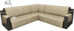 Arfntevss 100% Waterproof 3 Piece Corner Couch Covers L Shape Sofa Cover Set Living Room Universal Quilted Slipcover U Shaped Non-Slip Cover Pet Dog Furniture Protector (Khaki, Large)
