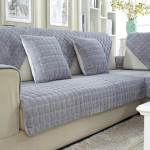 Flannel sofa slipcover furniture protector for dogs, solid colour thickens sofa cover, anti-slip, suitable for L-shaped corner sofa