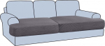 H.VERSAILTEX Stretch Pack of 2 T Cushion Sofa Protective Covers Individual Sofa Cushion Covers for 2 Cushions Couch Sofa Seat Cushion Covers with Elastic Bands with Thick Jacquard Fabric Grey