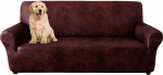 molasofa &Uuml;bergro&szlig;er Sofabezug f&uuml;r Heimdekoration, weicher 3-Kissen-Couchbezug f&uuml;r Sofa, leder&auml;hnlicher Spandex-Schonbezug, 1-teiliger Couchbezug f&uuml;r Hunde/Katzen (&Uuml;bergro&szlig;es Sofa, Burgunderrot)