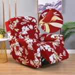 Highdi Stretch Cover for Relaxing Chair, Complete Armchair Protector, Flowers, Printed Armchair Cover, 4-Piece Stretch Recliner Chair Covers for TV Chair, Recliner Sesse, Rocking Chair (Dark Blue)