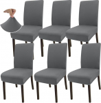 Granbest Parson s&ouml;&ouml;gitool Slipcovers, Super Stretchy Universal eemaldatavad tooli kaitsjad s&ouml;&ouml;gitoa, k&ouml;&ouml;gi, restorani ja hotelli jaoks (6 komplekt, helehall)