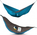 Original Parachute Hammock - The Original Since 1996 | Aqua / Dark Grey | Multi-talented ja kerge | 320 x 200 cm, ainult 600 g | Kiire kokkupanek < 1 min | Camping Hammock