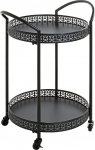 HAKU M&ouml;bel Art Deco Serving Trolley Black Metal Dimensions: W 51 cm x H 71 cm x D 42 cm