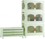 RMAN k&ouml;&ouml;gikapp, k&ouml;&ouml;gibuffee, puhvetikapp, 3-ukseline hoiukapp, suur hoiuruum, 98 x 55 x 32,5 cm, k&ouml;&ouml;ki, elutuppa, s&ouml;&ouml;gituppa, roheline