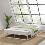 Novilla Bettgestell 160 x 200 cm,Bettrahmen 25 cm Hohe, Bettgestelle mit Lattenrost Holzlattenunterst&uuml;tzung, Stauraum unter dem Bett,Wei&szlig;